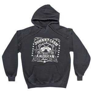 Johnny Cash Small Philcos Black Graphic Pullover Hoodie